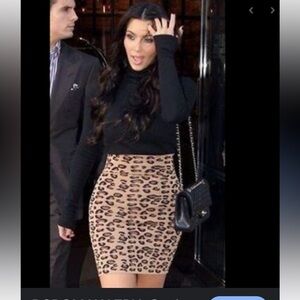 BCBGMaxazria SKIRT Bodycon Pencil Cheetah Animal Print Slim Stretch Small MINI